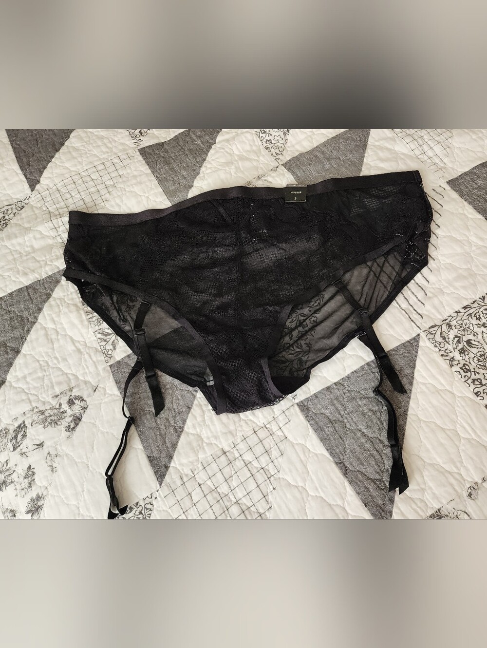 Torrid Black Lacr Panties With Garters Size 3